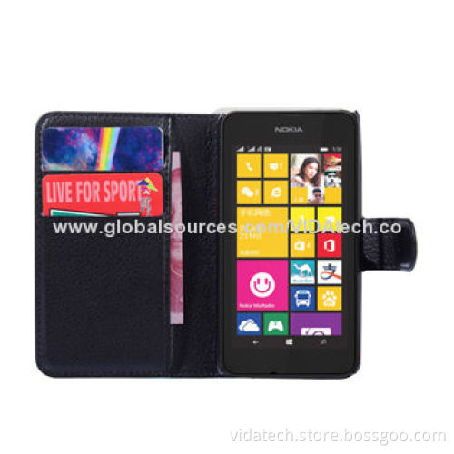 Leather Standing Case for Nokia Lumia 530 with Card Holder